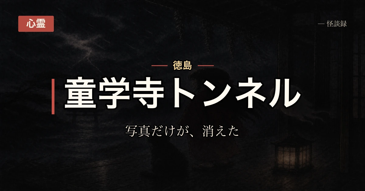 封鎖された童学寺トンネルを夜に覗いたら、奥に人影が立っていて、撮った写真が全員のスマホから消えた話